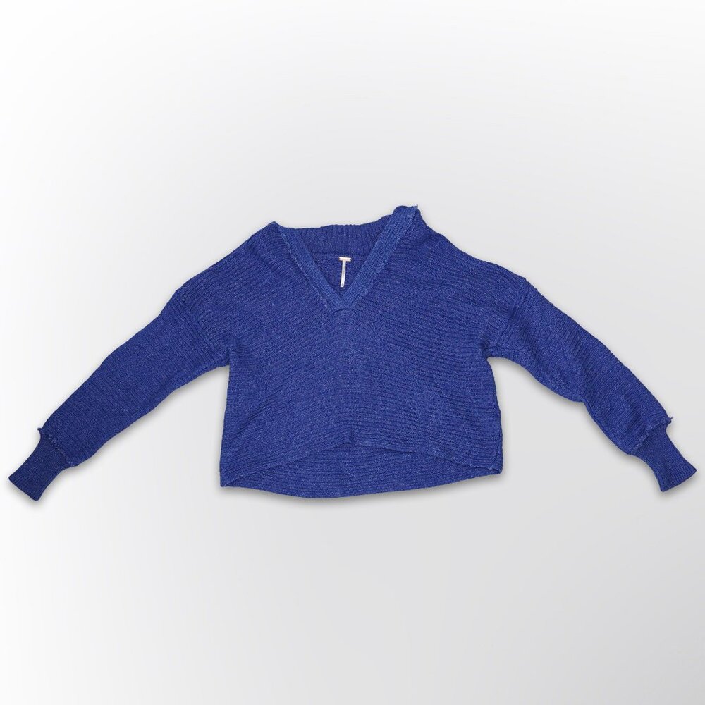 Free People V-Neck Slouchy Pullover Sweater - Size Small
